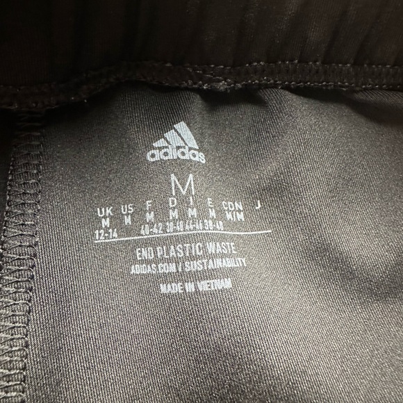 Adidas men’s black with black striped joggers. Size M - Picture 3 of 11